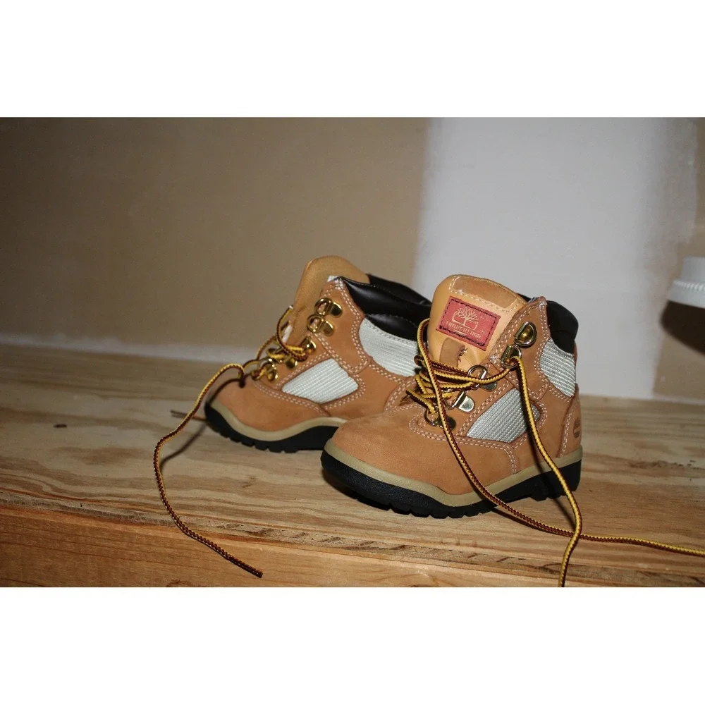 Timberland Field Boot 6 Inch L/F‎ Toddler Wheat Nubuck TB044893 231 Size 8M
